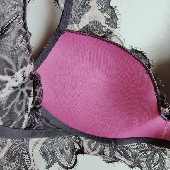 Victoria's Secret PINK Eyelash Lace Date Push Up Bralette, Sz S - Picture 14 of 15